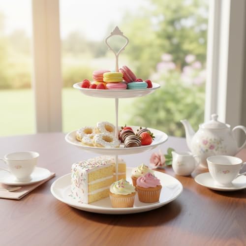 8 Pcs Cake Stands Set Metal Dessert Table Display Tiered Cupcake Holder Candy Donut Fruit Plate Cake Serving, alternate view