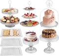 8 Pcs Cake Stands Set Metal Dessert Table Display Tiered Cupcake Holder Candy Donut Fruit Plate Cake Serving