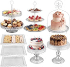 8 Pcs Cake Stands Set Metal Dessert Table Display Tiered Cupcake Holder Candy Donut Fruit Plate Cake Serving