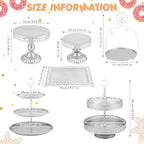 8 Pcs Cake Stands Set Metal Dessert Table Display Tiered Cupcake Holder Candy Donut Fruit Plate Cake Serving, alternate view