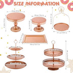 8 Pcs Cake Stands Set Metal Dessert Table Display Tiered Cupcake Holder Candy Donut Fruit Plate Cake Serving, alternate view