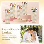 8 Pcs Crystal Flower Vases for Wedding Table Centerpieces, Gold in Gold, alternate view 4