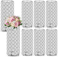 8 Pcs Crystal Flower Vases for Wedding Table Centerpieces, Silver in Silver