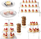 8 PCS Dessert Table Display Set, Acrylic Cup Cake Tower Stand, Dessert Display, Dessert Tray Clear Acrylic