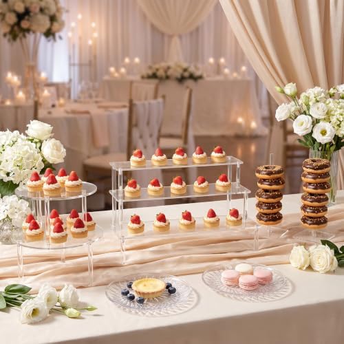 8 PCS Dessert Table Display Set, Acrylic Cup Cake Tower Stand, Dessert Display, Dessert Tray Clear Acrylic, alternate view 2