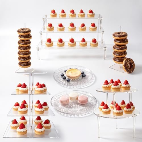 8 PCS Dessert Table Display Set, Acrylic Cup Cake Tower Stand, Dessert Display, Dessert Tray Clear Acrylic, alternate view 7