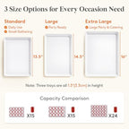 8 Pcs Extra Large Serving Trays for Party, 16" x 12" Food Platters in White, alternate view 5