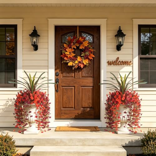 8 PCS Fall Artificial Morning Glory Flowers for Outdoors+Ochid Fake plants, alternate view 4