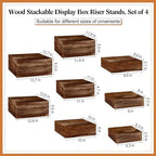 8 Pcs Large 13.7" Wood Risers Display, Black Brown in Black Brown, alternate view 2