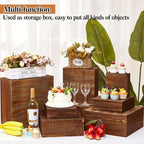 8 Pcs Large 13.7" Wood Risers Display, Black Brown in Black Brown, alternate view 3