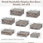 8 Pcs Large 13.7" Wood Risers Display, Brown in Black Brown, alternate view 2