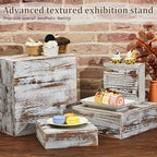 8 Pcs Large 13.7" Wood Risers Display, Brown in Black Brown, alternate view 5