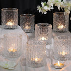 8 Pcs Large Votive Candle Holders Clear Tea Light Candle Holders in Clear
