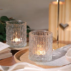 8 Pcs Large Votive Candle Holders Clear Tea Light Candle Holders in Clear, alternate view 5