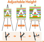 8 Pcs Lightweight Easel Stand, 66 Inch, Black, with Carry Bags in Black, alternate view 5