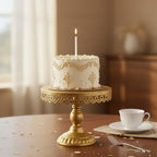 8 Pcs Metal Cake Stands Set Tiered Dessert Display, Gold in Gold, alternate view 6