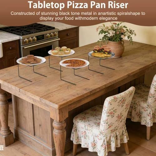 8 Pcs Pizza Table Stand Holder, Pizza Display Stands, for Home, Party in Black, alternate view 4