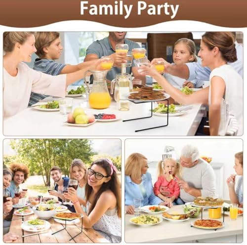 8 Pcs Pizza Table Stand Holder, Pizza Display Stands, for Home, Party in Black, alternate view 7