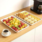 8 pcs Serving Tray for Entertaining, Serving Platters for Snacks, Fruit, Cookies, Dessert, Reusable Plastic, alternate view 2