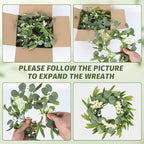 8 Pcs Small Eucalyptus Wreaths Spring Summer Artificial Green Wreath with White Berries Mini Green Kitchen, alternate view 4