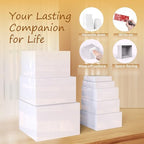 8 Pcs White Acrylic Buffet Risers with 8 Card Holders, Food Display Risers for Buffet Table Party, Multi-Height, alternate