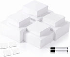 8 Pcs White Acrylic Cube Risers for Buffet Dessert,3-10 Inch in White