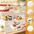 8 Pcs White Acrylic Cube Risers for Buffet Dessert,3-10 Inch in White, alternate view 4