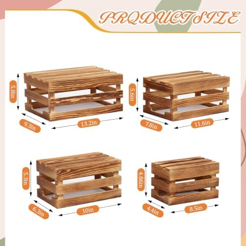8 Pcs Wood Dessert Table Display Set, Cake and Cupcake Stand Set in natural wood color, alternate view 4