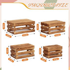 8 Pcs Wood Dessert Table Display Set, Cake and Cupcake Stand Set in natural wood color, alternate view 4