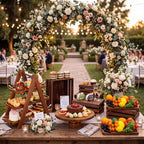 8 Pcs Wood Dessert Table Display Set, Cake and Cupcake Stand Set in natural wood color, alternate view 5