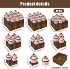 8 Pcs Wooden Buffet Risers Display Stands, 8 Sizes for Wedding Party Supply in Vintage, alternate view 2