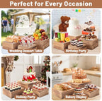 8 PCS Wooden Buffet Risers, Ruistic Food Risers for Buffet Table, Cupcake Dessert Display Stand, Catering, alternate view 6