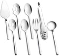 8 piece Large Hostess Serving Utensils Set,18/10 Stainless Steel in Silver