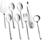 8 piece Large Hostess Serving Utensils Set,18/10 Stainless Steel in Silver