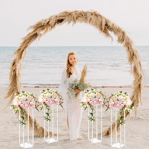 8 Pieces Acrylic Wedding Centerpieces Flower Stand, 20 Inch in 28 Inch in Clear, alternate view 5