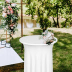 8 Pieces Cocktail Table Skirt Round Cocktail Table Covers 32 x 43 Inch Spandex Stretch High Top Table Cloth for, alternate