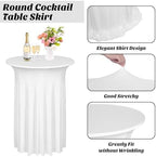 8 Pieces Cocktail Table Skirt Round Cocktail Table Covers 32 x 43 Inch Spandex Stretch High Top Table Cloth for, alternate