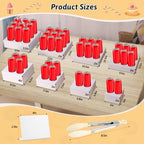 8 Pieces Large Buffet Risers with Label Stands, Serving Tong and Markers for Party, Display Stands for Jewelry, alternate