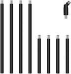 8 Pieces M10 Threaded Extension Poles Lighting Fixture Downrods Stems & 180 Degrees Sloped Ceiling Adapter Kits