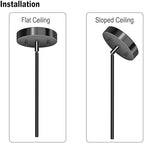 8 Pieces M10 Threaded Extension Poles Lighting Fixture Downrods Stems & 180 Degrees Sloped Ceiling Adapter Kits, alternate