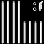 8 Pieces M10 Threaded Extension Poles Lighting Fixture Downrods Stems & 180 Degrees Sloped Ceiling Adapter Kits