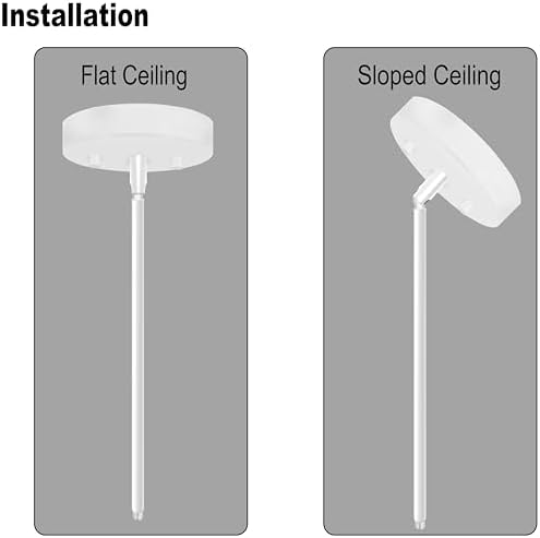 8 Pieces M10 Threaded Extension Poles Lighting Fixture Downrods Stems & 180 Degrees Sloped Ceiling Adapter Kits, alternate