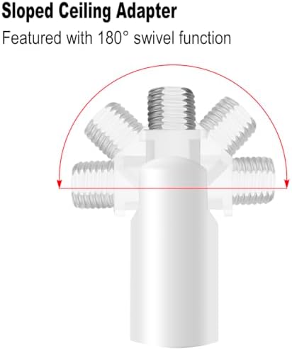 8 Pieces M10 Threaded Extension Poles Lighting Fixture Downrods Stems & 180 Degrees Sloped Ceiling Adapter Kits, alternate