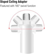 8 Pieces M10 Threaded Extension Poles Lighting Fixture Downrods Stems & 180 Degrees Sloped Ceiling Adapter Kits, alternate