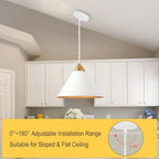 8 Pieces M10 Threaded Extension Poles Lighting Fixture Downrods Stems & 180 Degrees Sloped Ceiling Adapter Kits, alternate