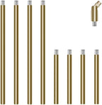 8 Pieces M10 Threaded Extension Poles Lighting Fixture Downrods Stems & 180 Degrees Sloped Ceiling Adapter Kits
