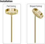 8 Pieces M10 Threaded Extension Poles Lighting Fixture Downrods Stems & 180 Degrees Sloped Ceiling Adapter Kits, alternate