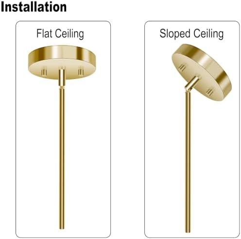 8 Pieces M10 Threaded Extension Poles Lighting Fixture Downrods Stems & 180 Degrees Sloped Ceiling Adapter Kits, alternate