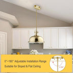 8 Pieces M10 Threaded Extension Poles Lighting Fixture Downrods Stems & 180 Degrees Sloped Ceiling Adapter Kits, alternate