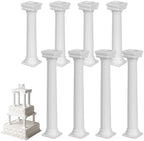 8 Pieces Roman Pillar Cake Stand Separators, Plastic Tiered Support Pillars for Wedding Decoration, DIY Stacking
